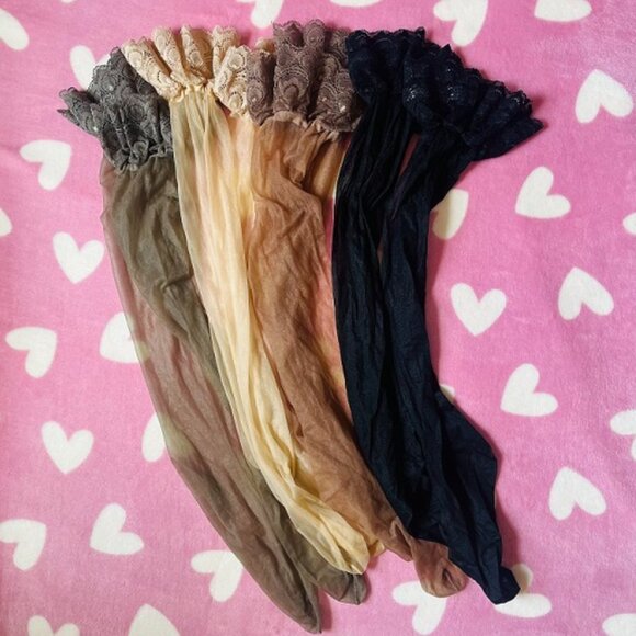 NBW 4 pairs of Arrusa shiny nylon stay up stockings - Picture 2 of 6